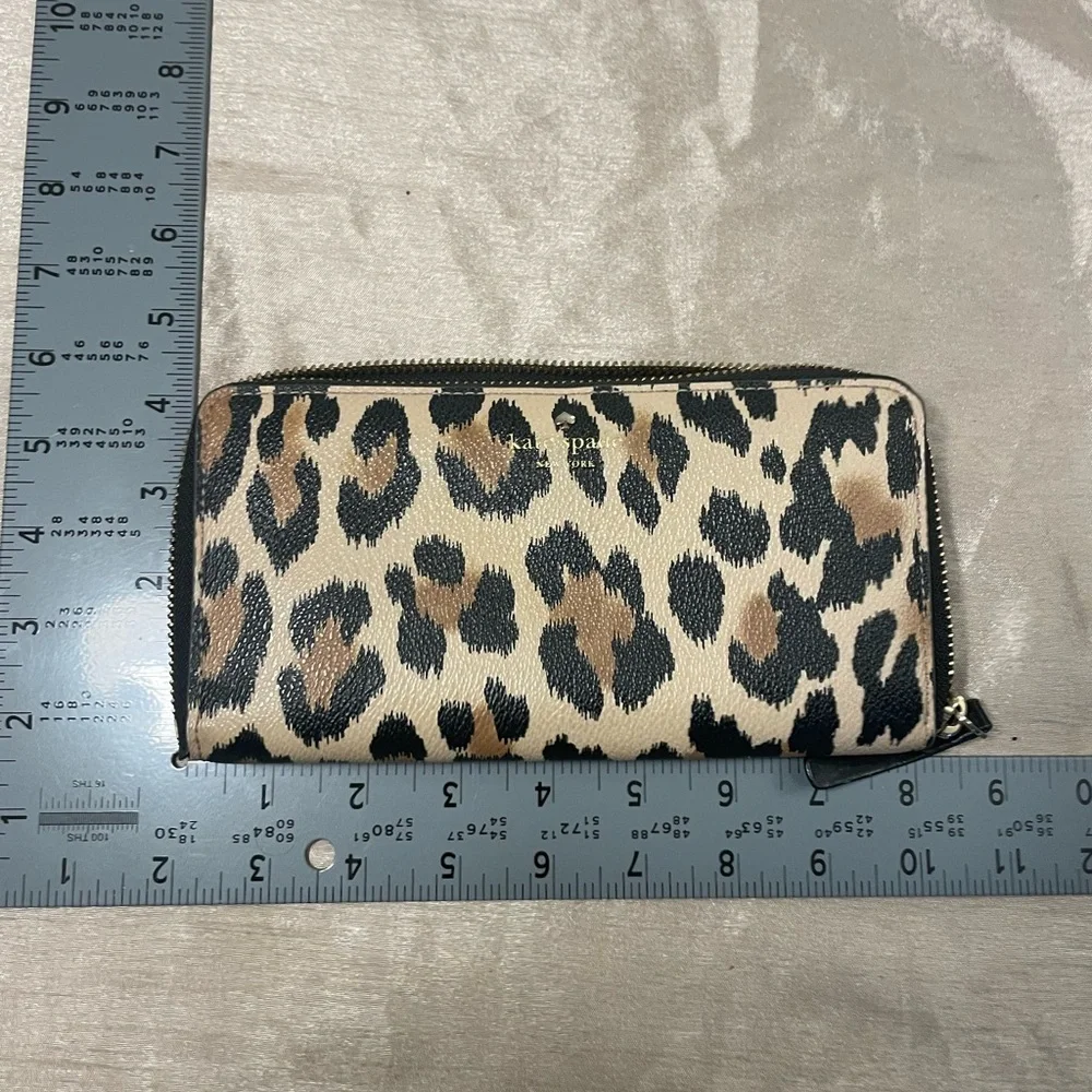 Kate Spade Black and Brown Leopard Print Wallet
